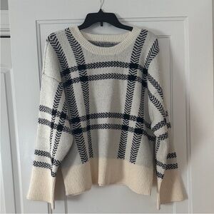 NWT Plaid Knit Sweater - Black and Cream Size XXL